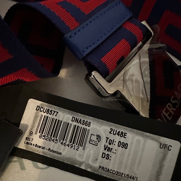 Versace Greca-pattern key lapiz blue adjustable belt (NEW) AUTHENTIC - Picture 15 of 16